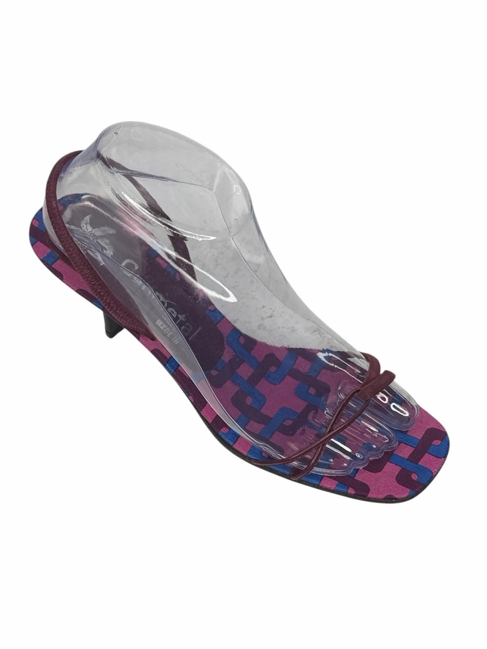 Gunmetal Pink & Blue Geometric Slingback Sandal